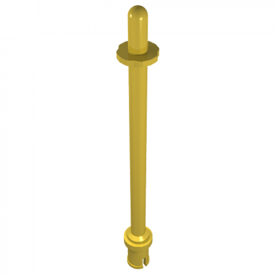 Bar 8L with Stop Rings and Pin (Technic, Figure Accessory Ski Pole) - Rounded End