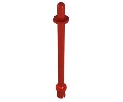 Bar 8L with Stop Rings and Pin (Technic, Figure Accessory Ski Pole) - Rounded End