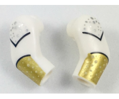 Arm, (Matching Left and Right) Pair with Silver Dots and Gold Cuffs Pattern
