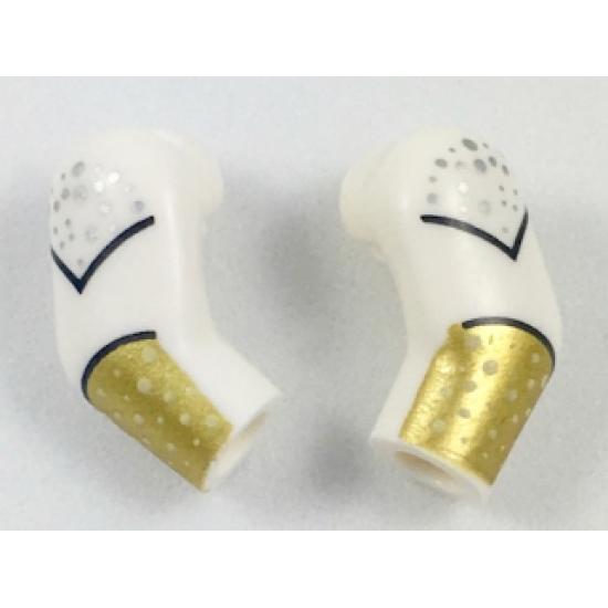 Arm, (Matching Left and Right) Pair with Silver Dots and Gold Cuffs Pattern