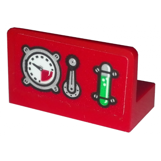 Panel 1 x 2 x 1 with Gauges and Crank Pattern (Sticker) - Set 10263