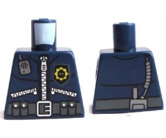 Torso Police 3 Zippers, Minifigure Head Badge, Radio and Belt with Pockets Pattern