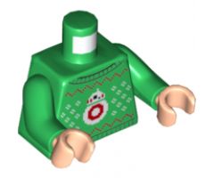 Torso SW Sweater with Knitted BB-8 and Red Zig-Zag Edge Pattern / Green Arms / Light Nougat Hands