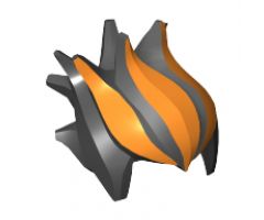 Minifigure, Hair Spiked Top with Orange Streaks Pattern