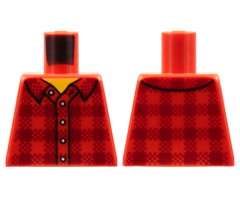 Torso Plaid Flannel Shirt with Collar and 5 Buttons Pattern