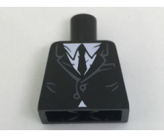 Torso Suit with White Shirt and Black Tie Pattern