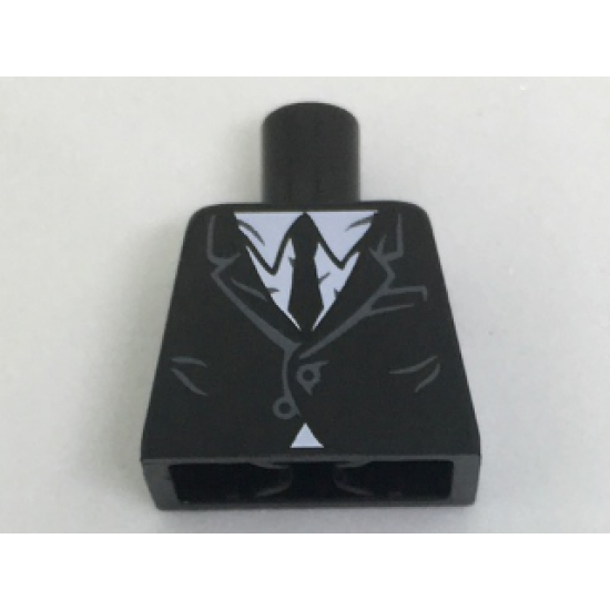 Torso Suit with White Shirt and Black Tie Pattern
