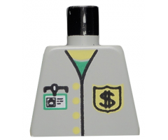 Torso Bank Employee Jacket, Dollar Sign Badge and ID Pattern