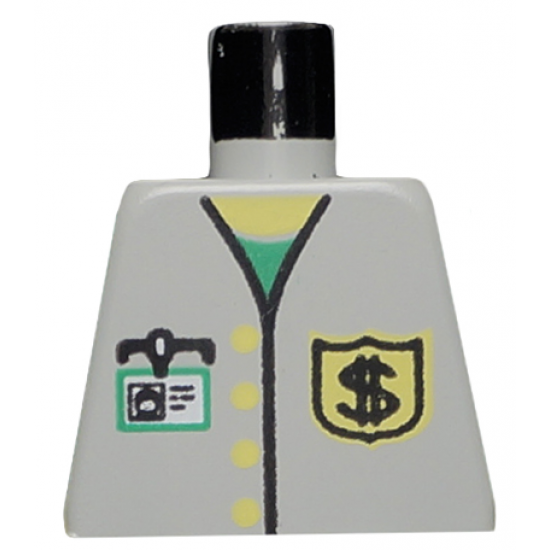 Torso Bank Employee Jacket, Dollar Sign Badge and ID Pattern