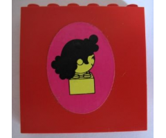 Brick 1 x 6 x 5 with Maxifigure Head Coiffure, Facing Right Pattern (Sticker) - Set 230-1