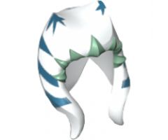 Minifigure, Headgear Headdress SW Togruta Montrals, Dark Blue and Sand Green Ahsoka Pattern