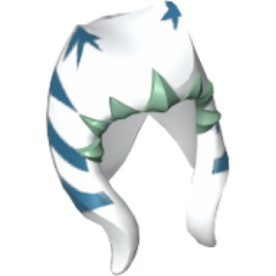 Minifigure, Headgear Headdress SW Togruta Montrals, Dark Blue and Sand Green Ahsoka Pattern