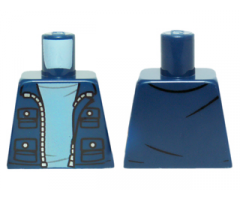Torso Jacket with 4 Pockets, Silver Buttons and Zipper Pattern