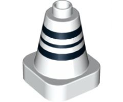 Duplo Cone 2 x 2 Square Base with Black Stripes Pattern