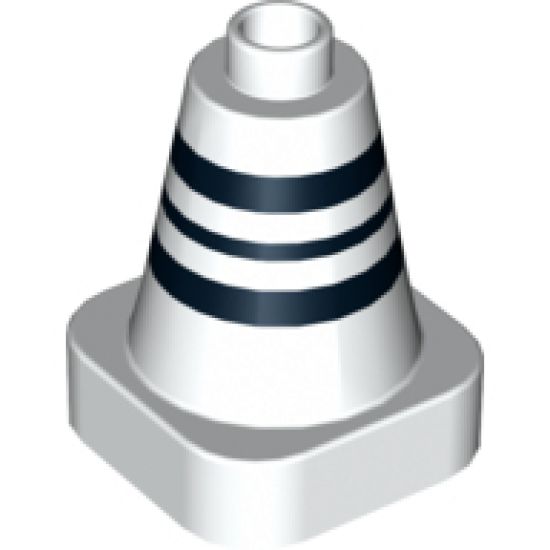Duplo Cone 2 x 2 Square Base with Black Stripes Pattern