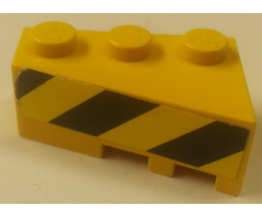 Wedge 3 x 2 Left with Black and Yellow Danger Stripes Pattern (Sticker) - Sets 8431 / 8438 / 8460