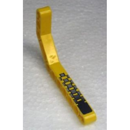 Technic, Liftarm 1 x 11.5 Double Bent Thick with Silver Checkered Pattern (Sticker) - Set 8240