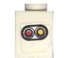 Brick 1 x 1 with Taillight Pattern Model Right Side (Sticker) - Set 8155