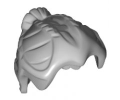Minifigure, Hair Small Braids and Fan Shaped Ponytail