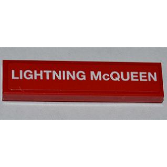 Tile 1 x 4 with 'LIGHTNING McQUEEN' Pattern (Sticker) - Set 9485