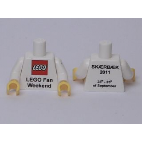 Torso LEGO Fan Weekend 2011 Pattern / White Arms / Yellow Hands