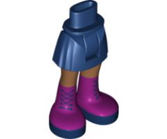 Mini Doll, Legs with Hips and Skirt, Medium Nougat Legs and Magenta Boots with Dark Blue Laces and Soles Pattern
