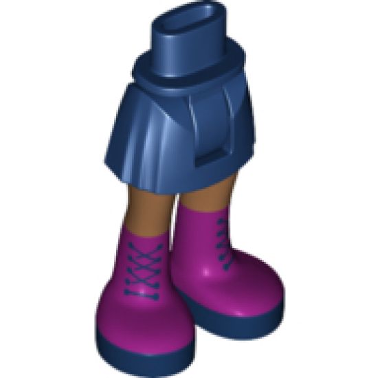 Mini Doll, Legs with Hips and Skirt, Medium Nougat Legs and Magenta Boots with Dark Blue Laces and Soles Pattern