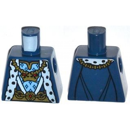 Torso Castle King Robe with Fur Trim and Gold Chain with Crown Pattern