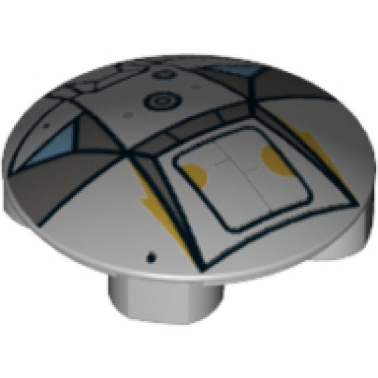Plate, Round 2 x 2 with Rounded Bottom and Space Hatch Pattern