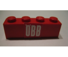 Brick 1 x 4 with 'ÖBB' (OBB) Pattern (Sticker) - Set 164