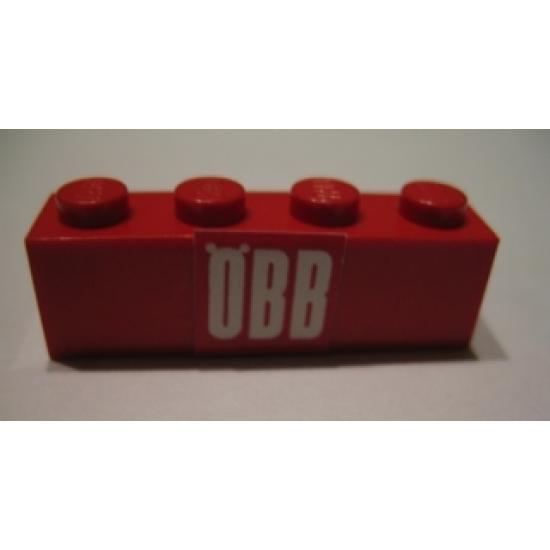 Brick 1 x 4 with 'ÖBB' (OBB) Pattern (Sticker) - Set 164