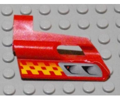 Technic, Panel Fairing #24 Small Short, Small Hole, Side B with Air Vents and Orange Checkered Racing Pattern (Sticker) - Set 8650