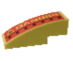 Slope, Curved 3 x 1 with 'DANGER' and Black Dots Left Pattern (Sticker) - Set 7776