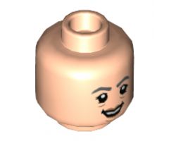 Minifigure, Head Dual Sided Female, Dark Bluish Gray Eyebrows, Smile / Open Mouth Smile Pattern - Hollow Stud