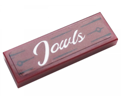 Tile 1 x 3 with White 'Jowls' Pattern (Sticker) - Set 60258
