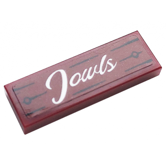 Tile 1 x 3 with White 'Jowls' Pattern (Sticker) - Set 60258