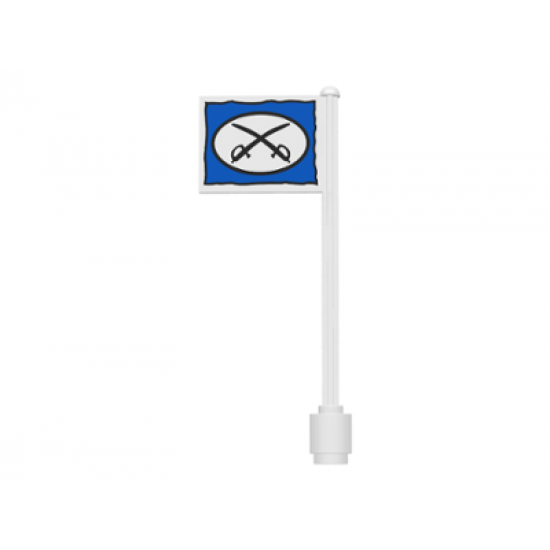 Flag on Flagpole, Straight with Oval and Two Crossed Cutlasses Pattern on Both Sides (Stickers) - Sets 6762 / 6769