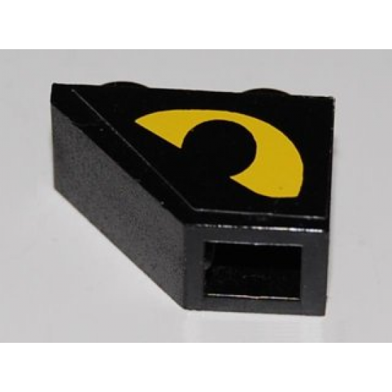 Slope, Inverted 45 2 x 1 with Yellow Eye Pattern on Right Side (Sticker) - Set 8485