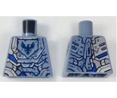 Torso Nexo Knights Armor Semi-Stone with Dark Blue Falcon in Shield Pattern