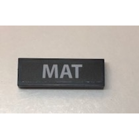 Tile 1 x 3 with 'MAT' License Plate Pattern (Sticker) - Set 10252
