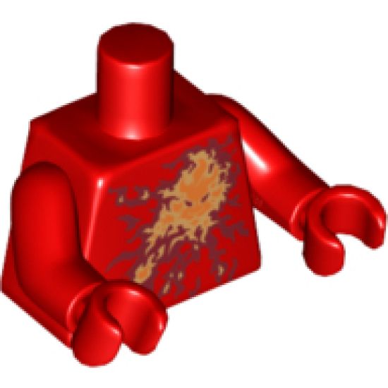 Torso Ninjago Fire Energy Pattern (NRG Kai) / Red Arms / Red Hands
