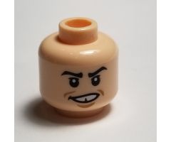 Minifigure, Head Male Black Eyebrows and Grin Missing Tooth Pattern (HP Marcus Flint) - Hollow Stud