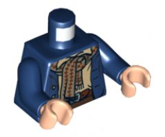 Torso LotR Coat 3 Buttons and Dark Tan Scarf Pattern (Pippin) / Dark Blue Arms / Light Nougat Hands