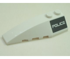 Wedge 6 x 2 Left with 'POLICE' on Black Background Pattern (Sticker) - Set 5980