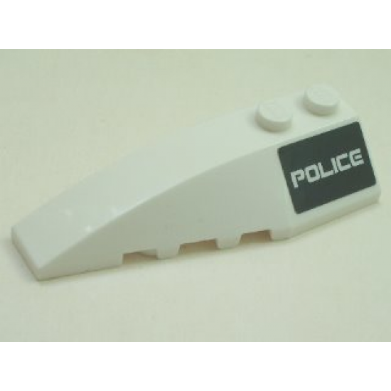 Wedge 6 x 2 Left with 'POLICE' on Black Background Pattern (Sticker) - Set 5980