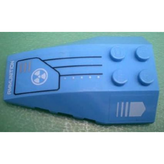 Wedge 6 x 4 Triple Curved with White Arrow and 'AMMUNITION' Pattern Model Left Side (Stickers) - Set 7709