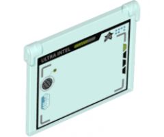 Glass for Window 1 x 4 x 3 - Opening with Computer Screen with Silver 'ULTRA INTEL' and Ultra Agents Logo Pattern