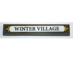 Tile 1 x 6 with 'WINTER VILLAGE' Pattern (Sticker) - Set 10259