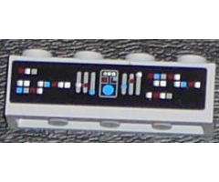 Brick 1 x 4 with Control Panel on Black Background Pattern (Sticker) - Set 7964