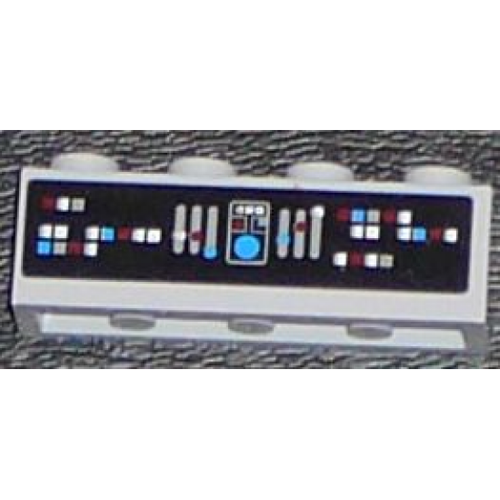 Brick 1 x 4 with Control Panel on Black Background Pattern (Sticker) - Set 7964